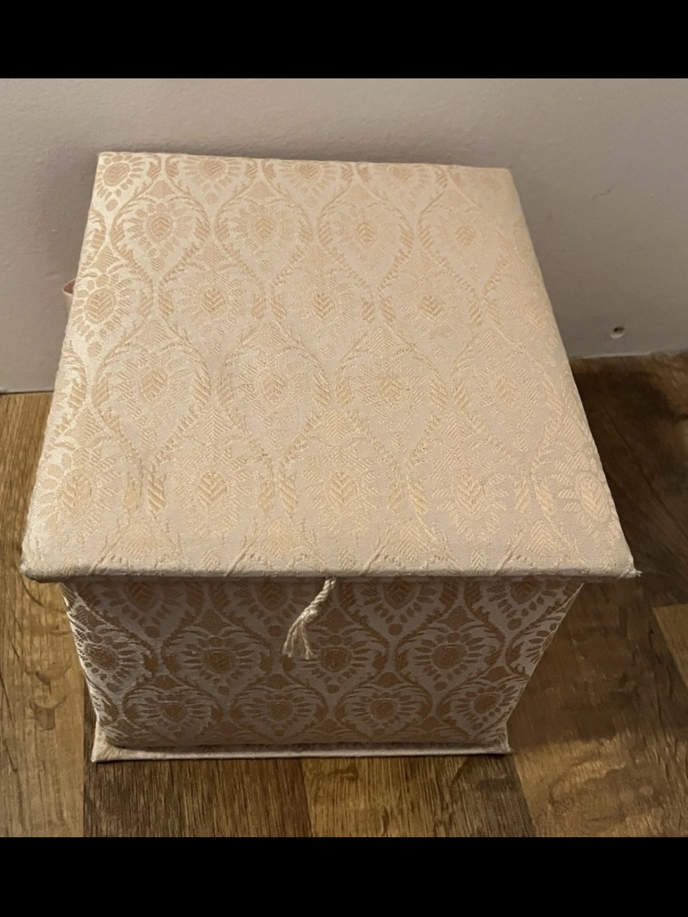 Decorative Fabric Jewelry Box in Pink and Gold. Coquette. Pattern. Vintage.